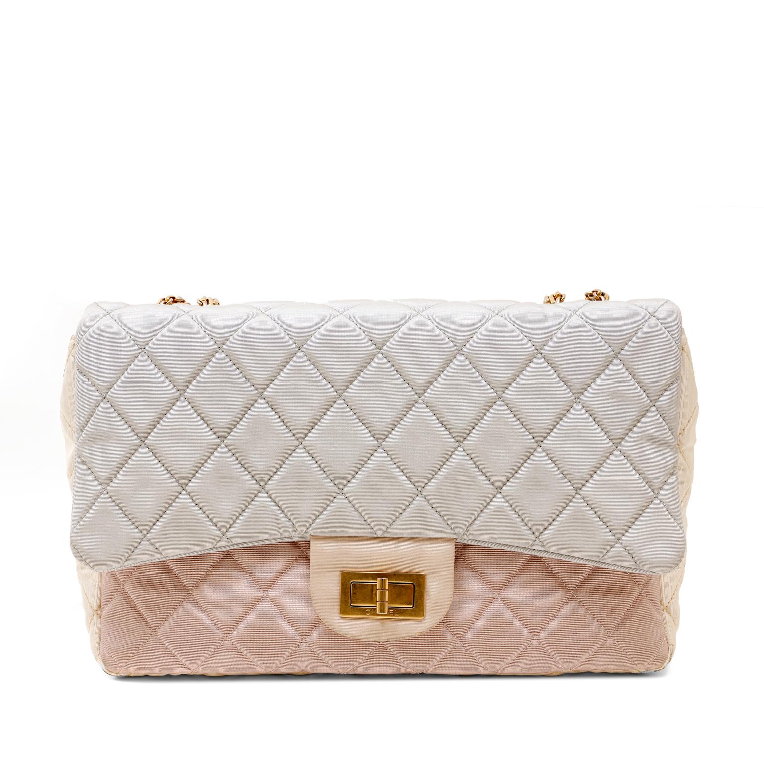 Women's Chanel Pastel Tricolor Fabric Reissue Flap Bag  For Sale