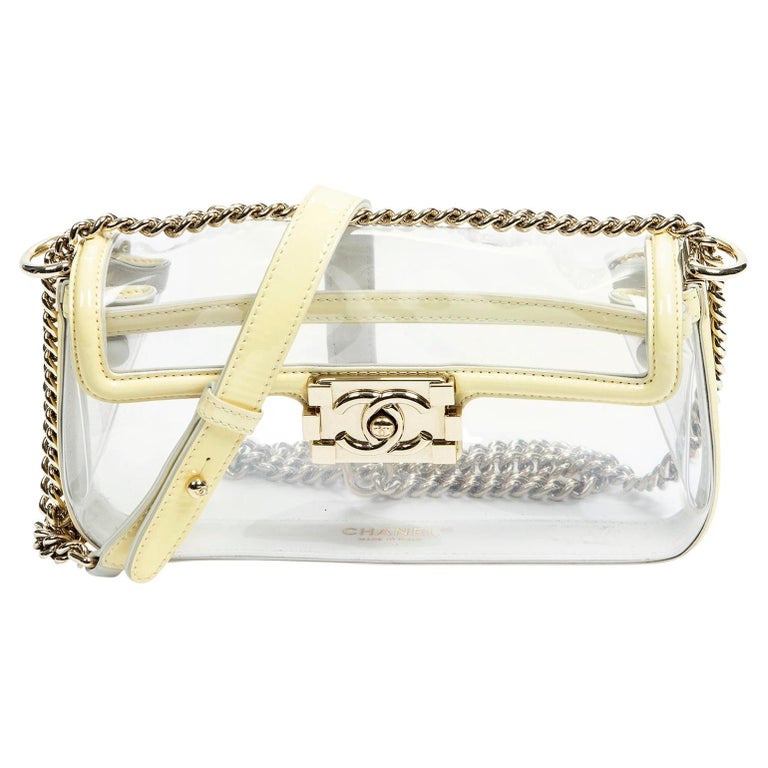 Chanel Pastel Yellow PVC Flap Bag For Sale at 1stDibs