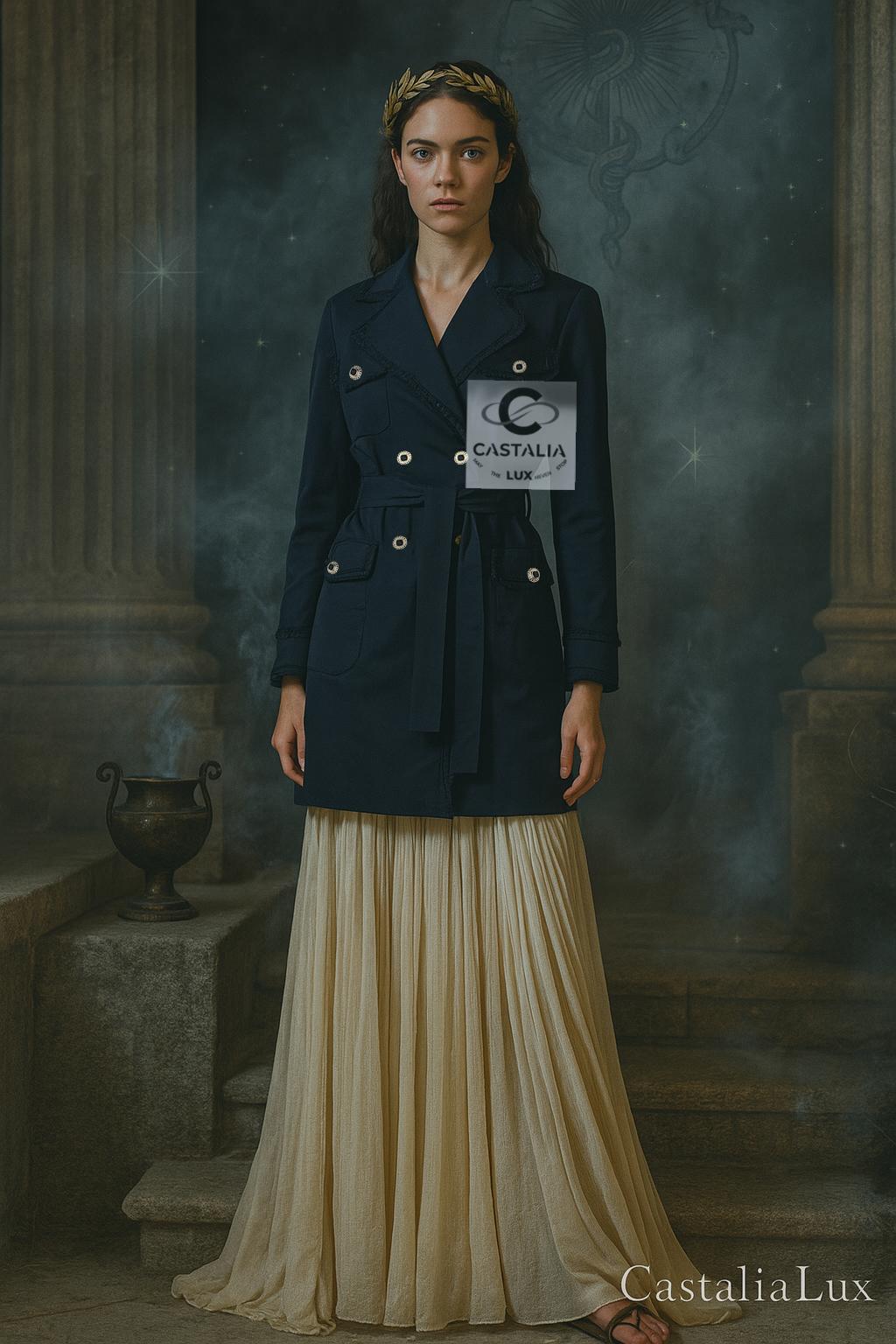 Noir Chanel Trench noir Pastoral avec boutons CC Gripoix 34 FR en vente