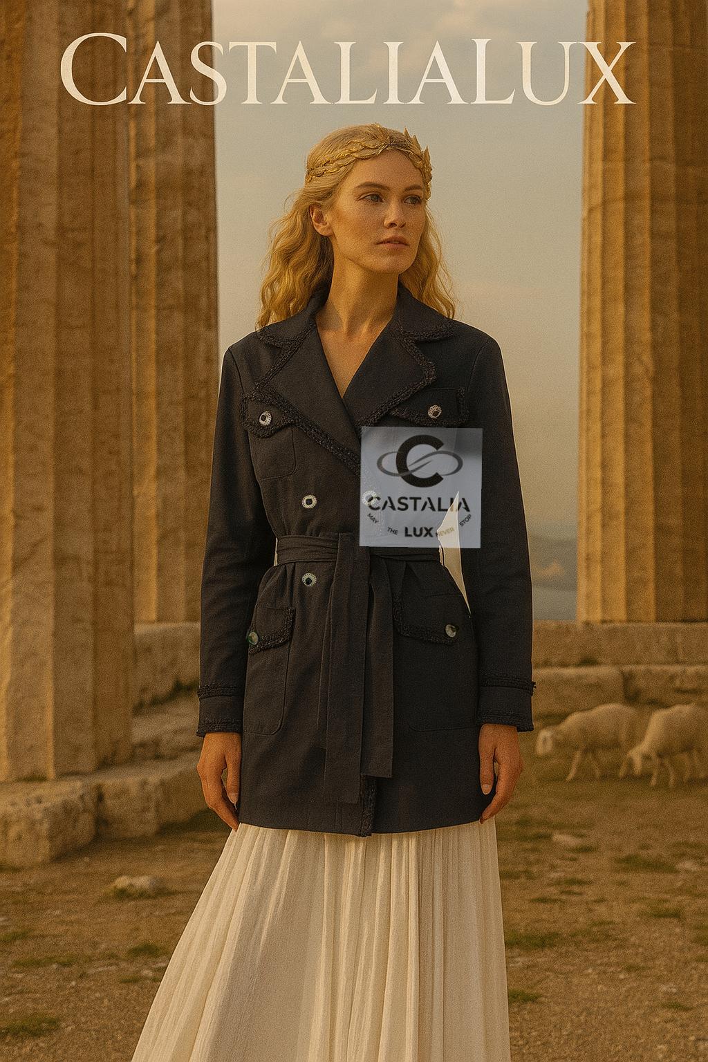 Noir Chanel Trench noir Pastoral avec boutons CC Gripoix 34 FR en vente
