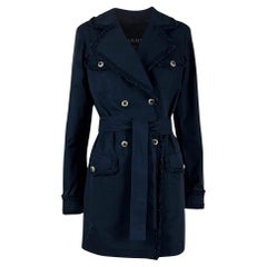 Chanel Pastoral Black Trench with CC Gripoix Buttons 34 FR