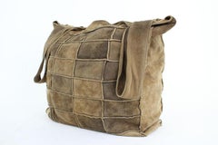 Chanel Patchwork 2ct915 Brown Suede Leather Weekend/Travel Bag