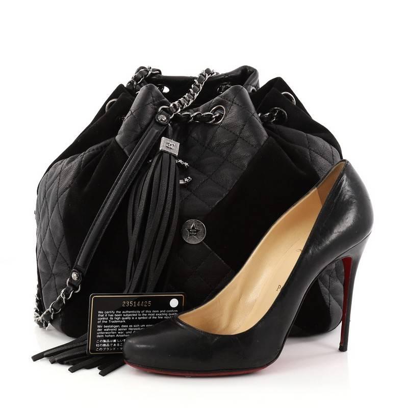 Chanel quilted drawstring bag store