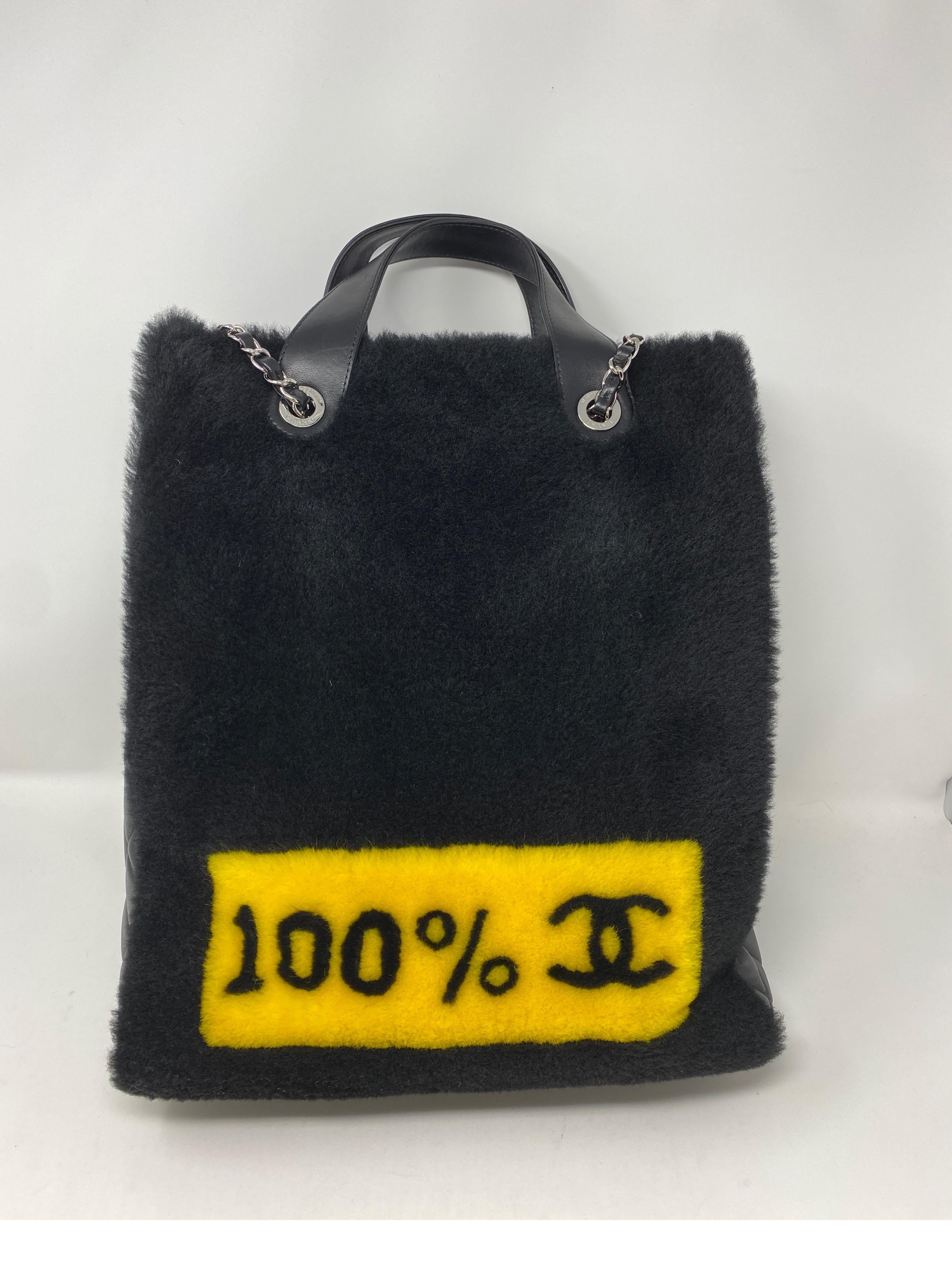 Chanel Patchwork Shearling Large Shopping Tote  5