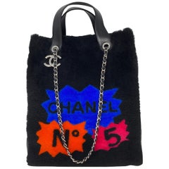 Chanel Patchwork Shearling Large Shopping Tote 