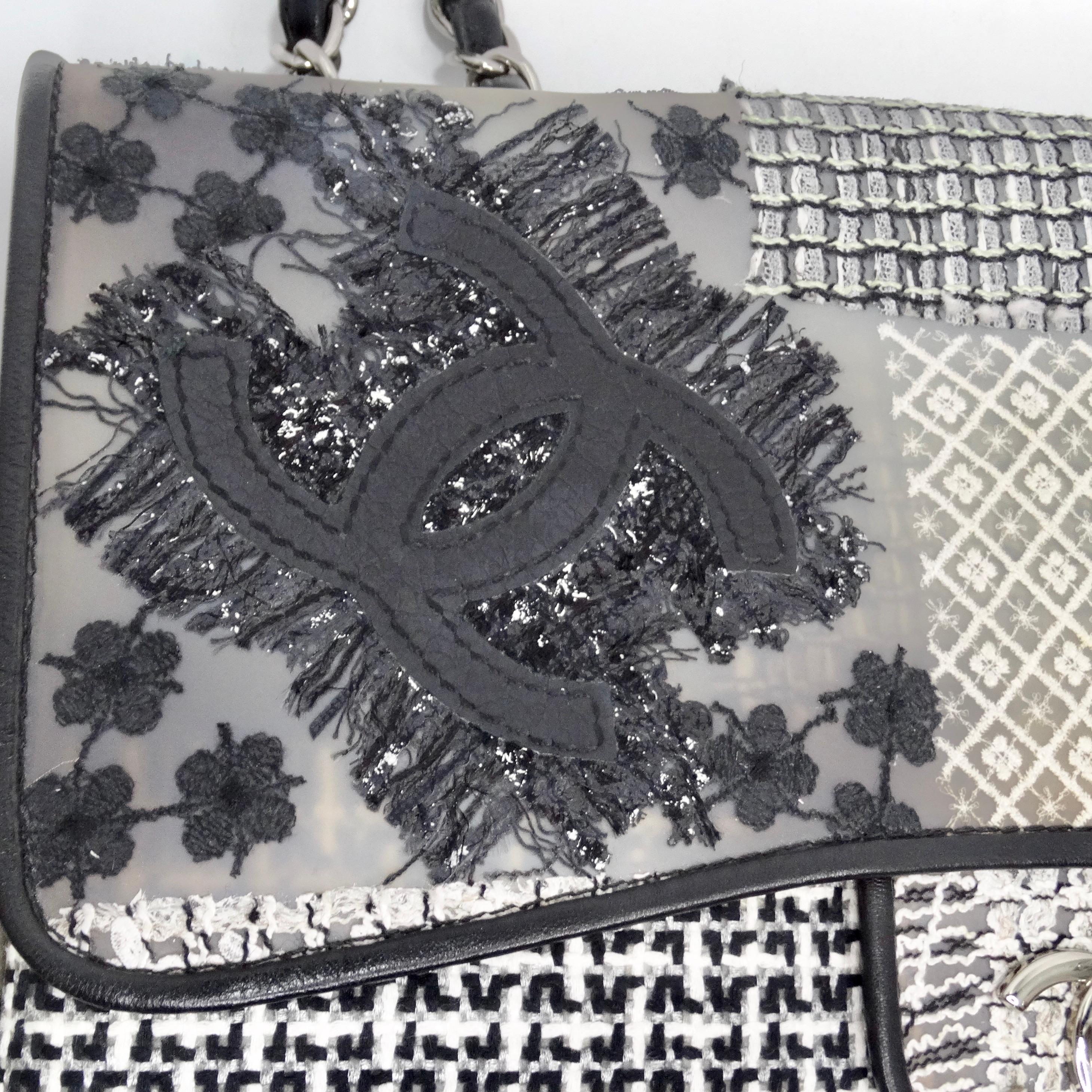 Women's or Men's Chanel Patchwork Tweed PVC Classic Single Flap Handbag