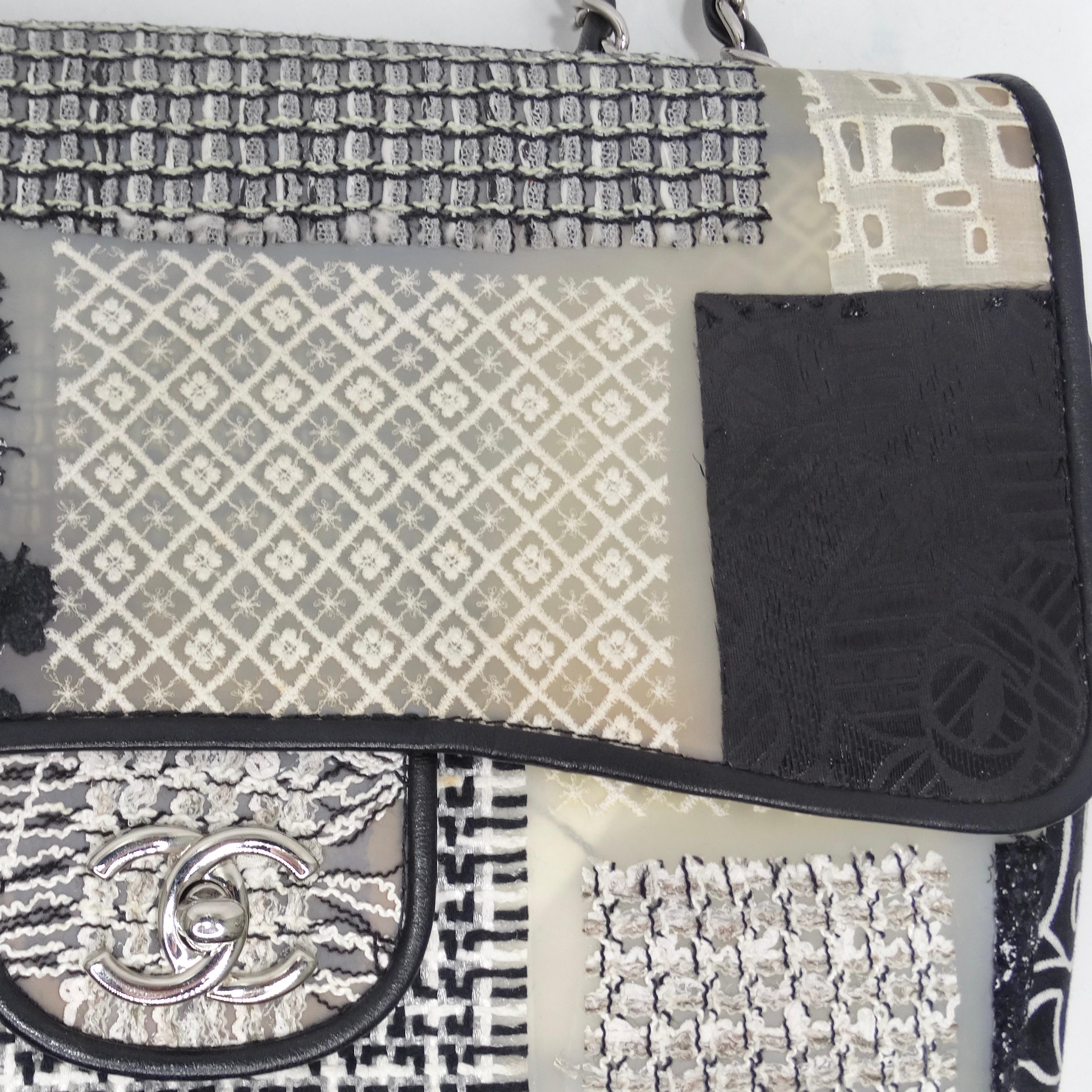 Chanel Patchwork Tweed PVC Classic Single Flap Handbag 1