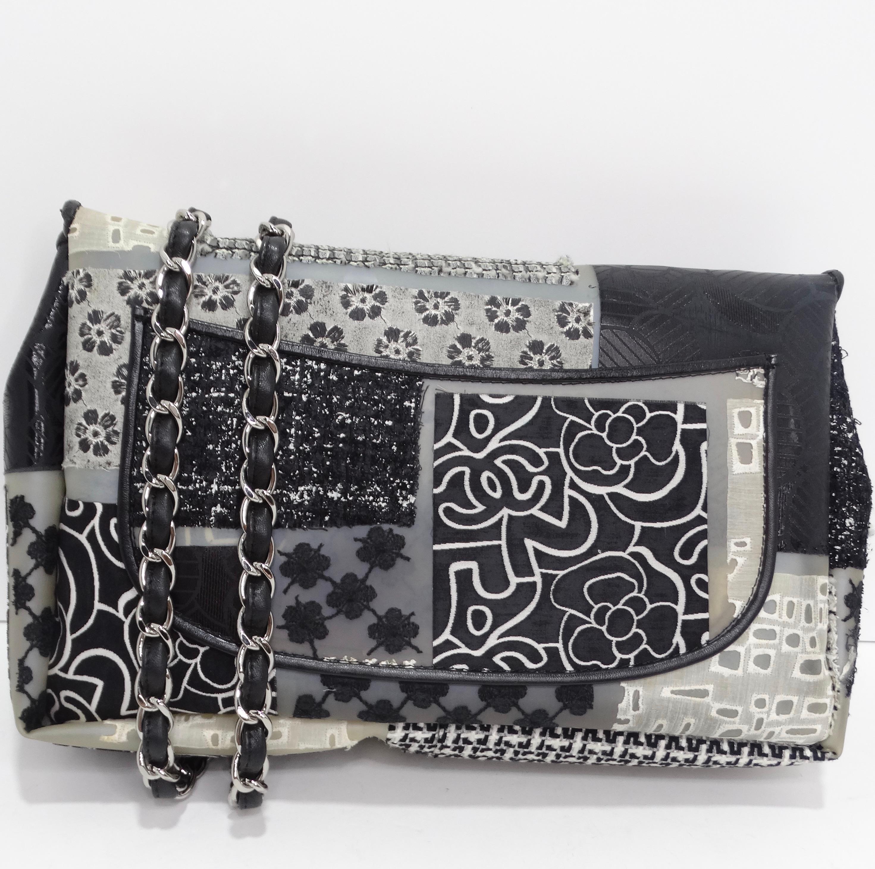 Chanel Patchwork Tweed PVC Classic Single Flap Handbag 4