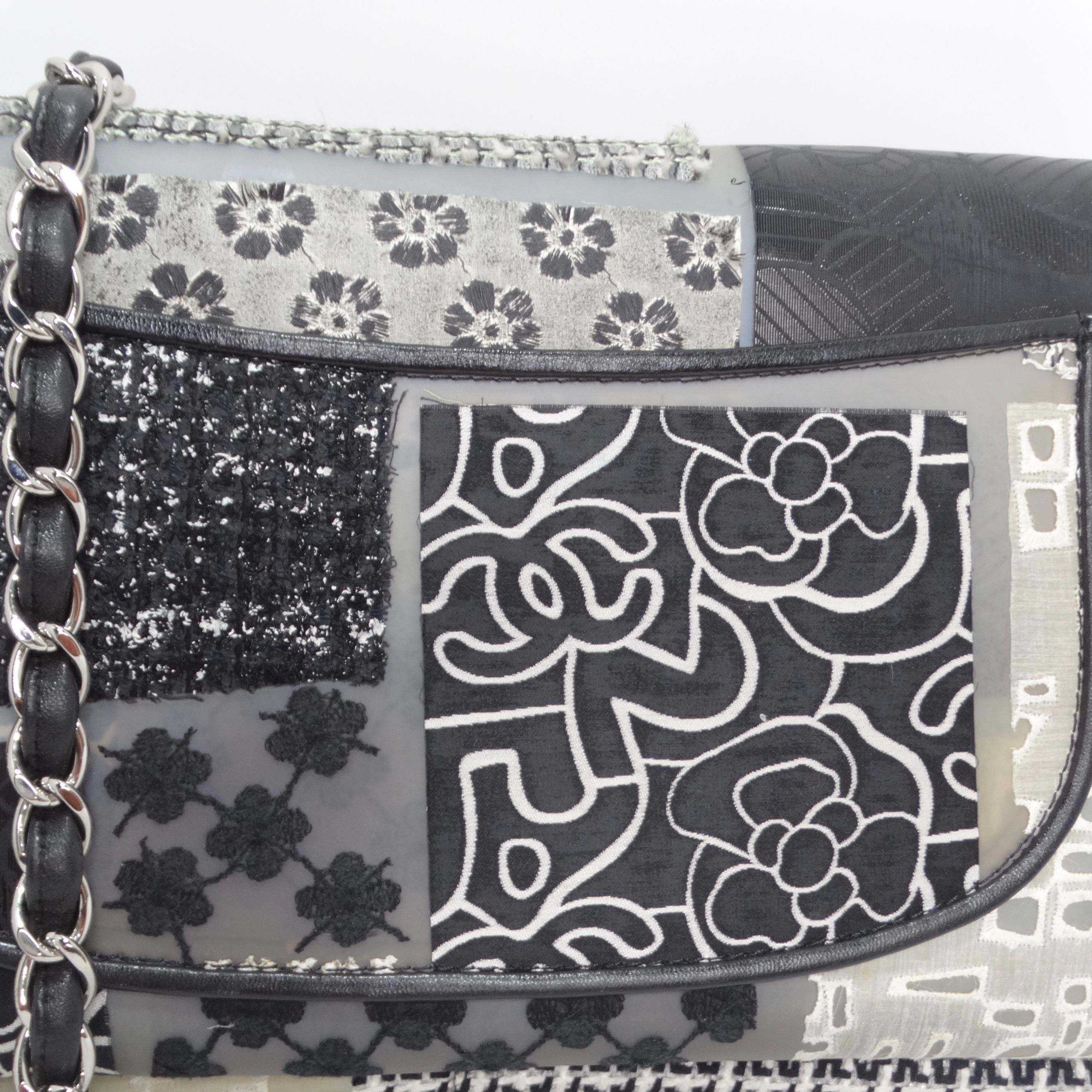 Chanel Patchwork Tweed PVC Classic Single Flap Handbag 5