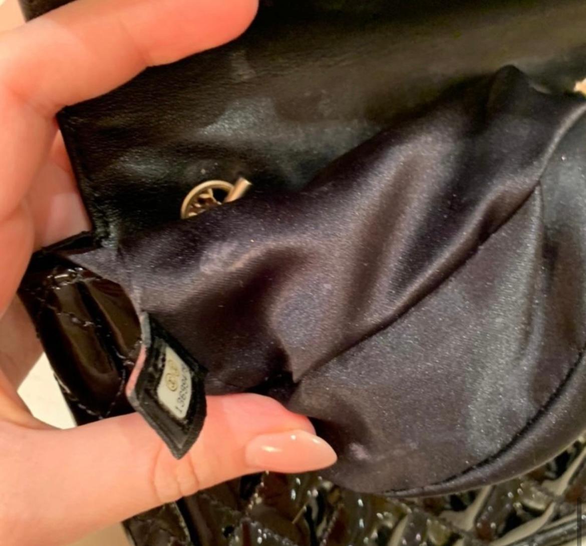 Chanel Patent and Lace twin chain shoulder black bag For Sale 1