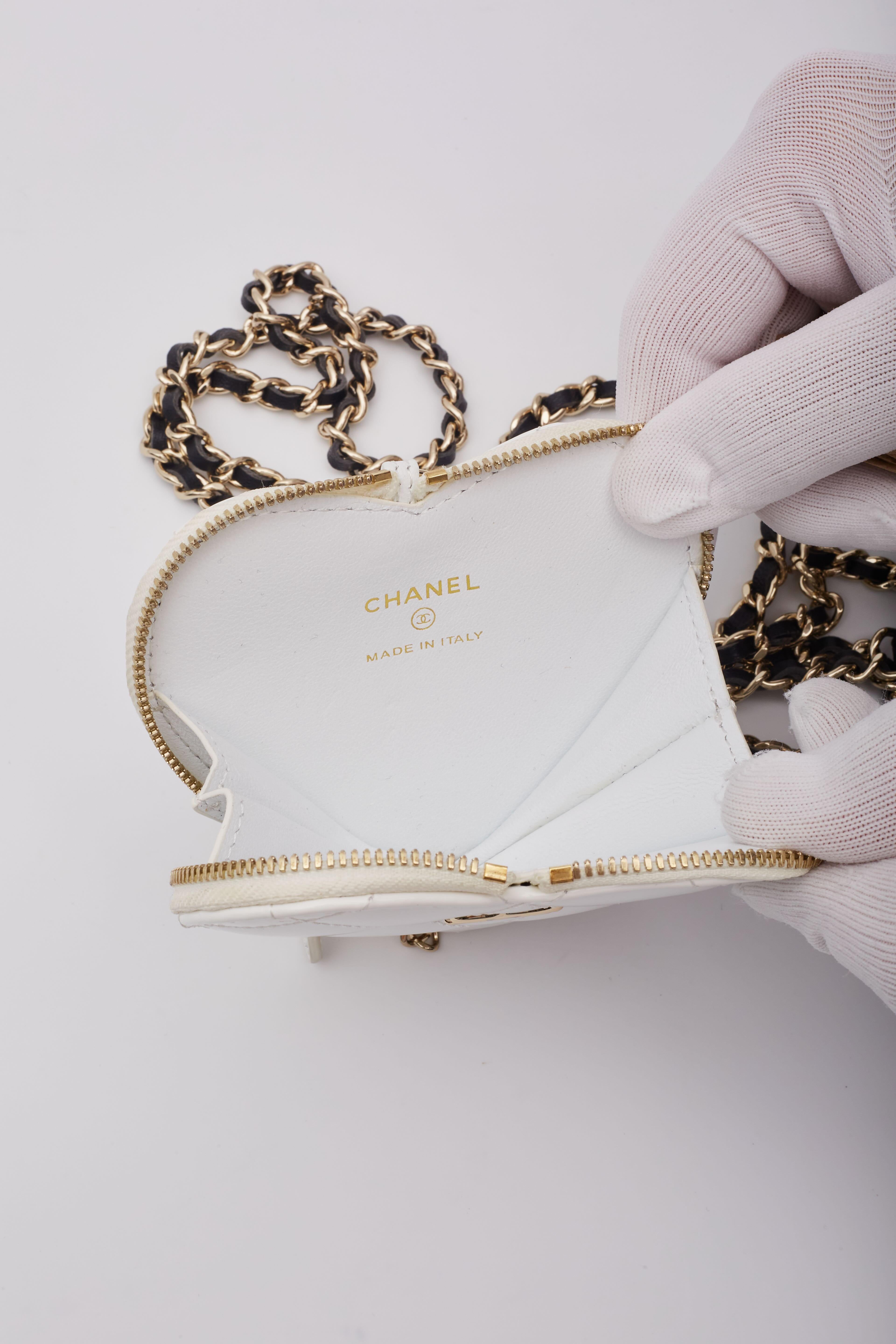 Chanel Patent Black White Double Heart Shoulder Bags For Sale 7