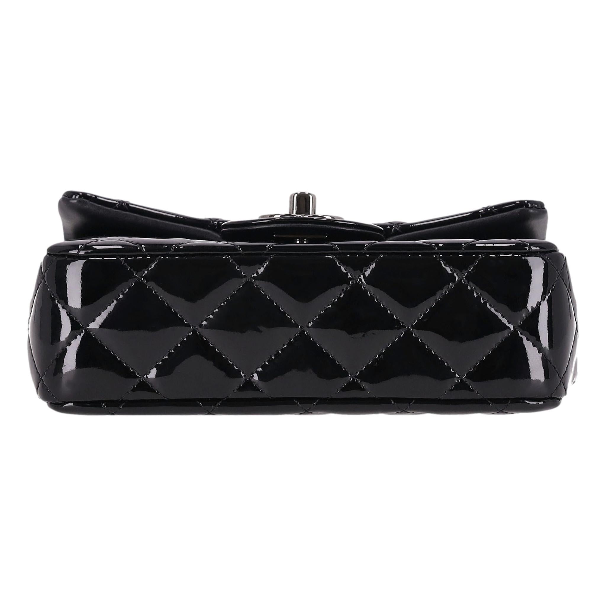 Chanel Patent Calfskin Quilted Extra Mini Flap Bag On A Chain For Sale 1