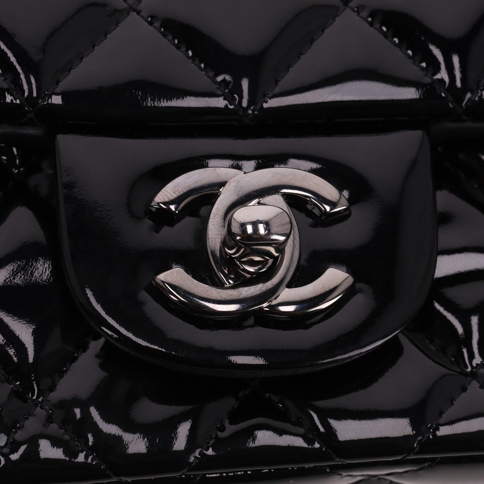 Chanel Patent Calfskin Quilted Extra Mini Flap Bag On A Chain For Sale 3
