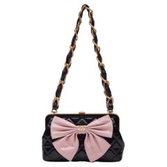 Chanel Patent Crumpled Black Lambskin Quilted Clutch Bag