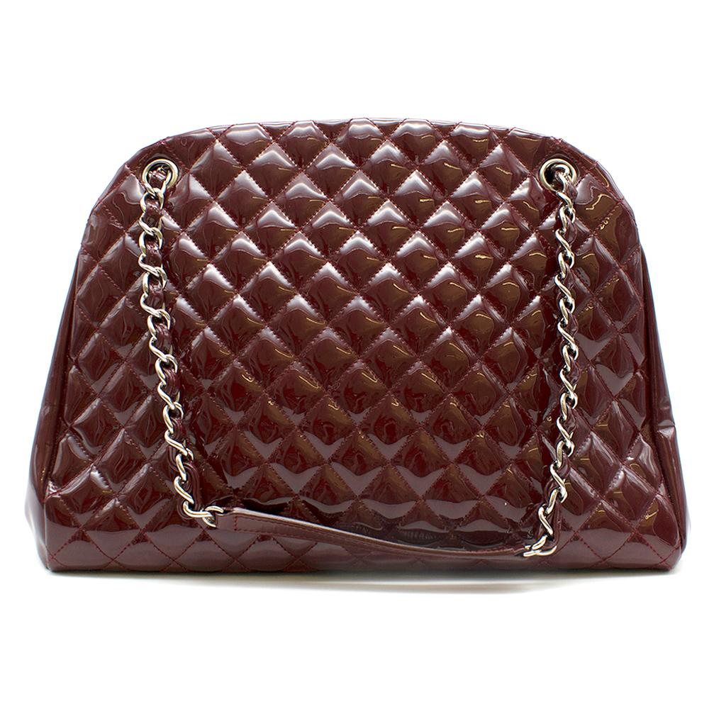 Chanel Patent Leather Burgundy Just Mademoiselle Bowling Bag	 In Excellent Condition In London, GB