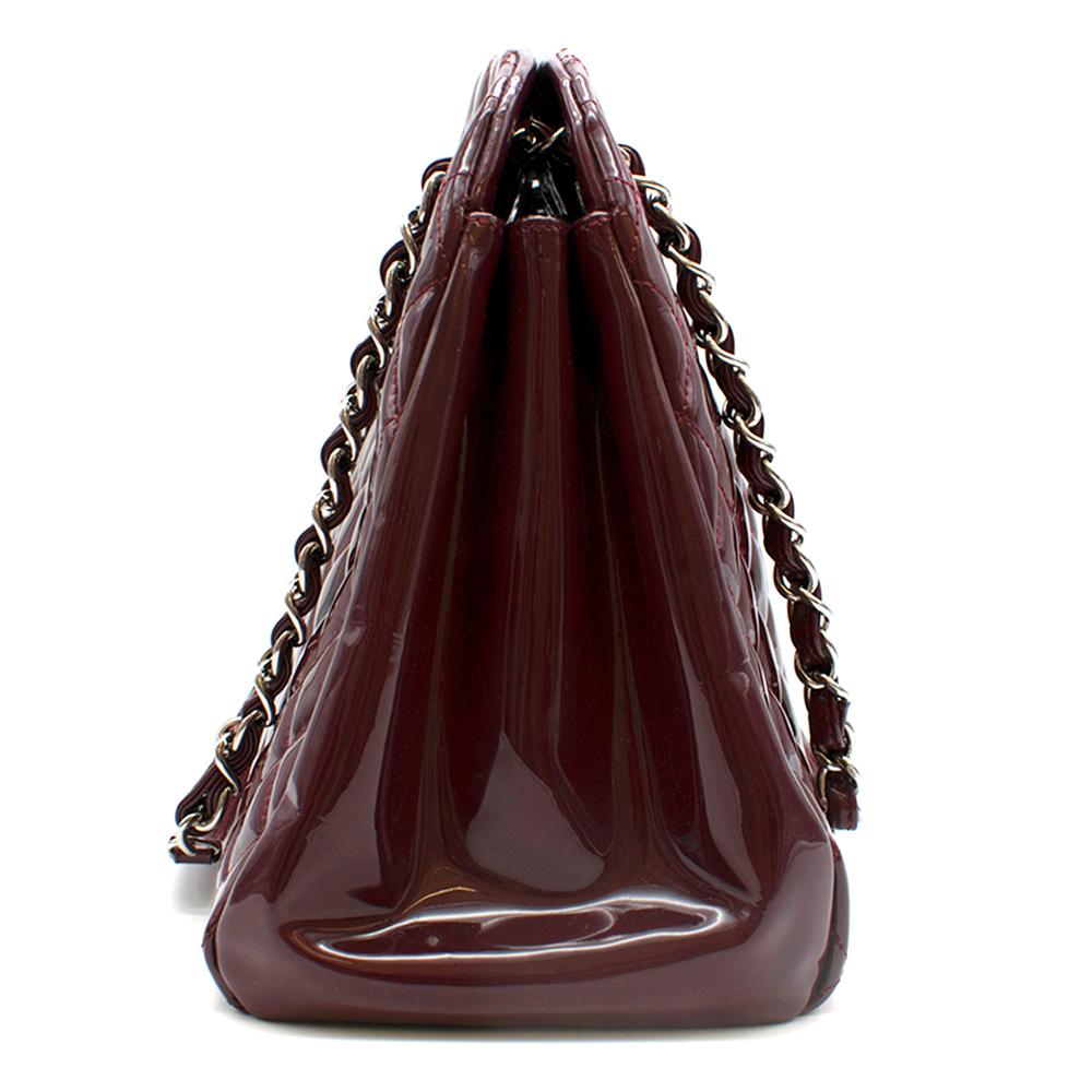 Women's Chanel Patent Leather Burgundy Just Mademoiselle Bowling Bag	