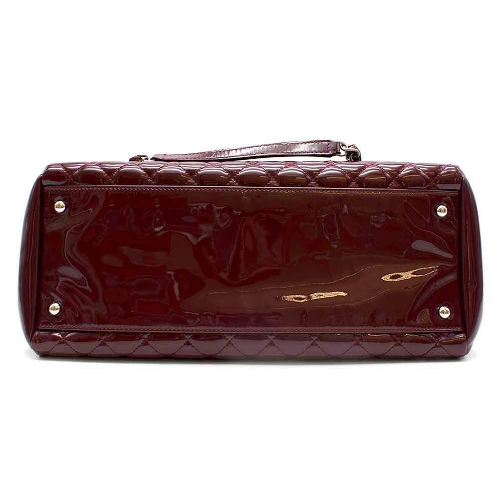 Chanel Patent Leather Burgundy Just Mademoiselle Bowling Bag 1