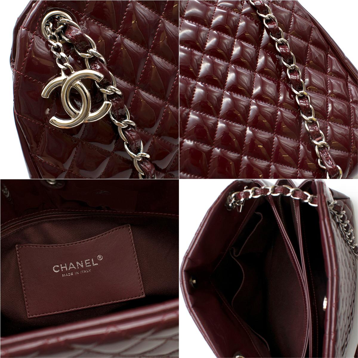 Chanel Patent Leather Burgundy Just Mademoiselle Bowling Bag	 4