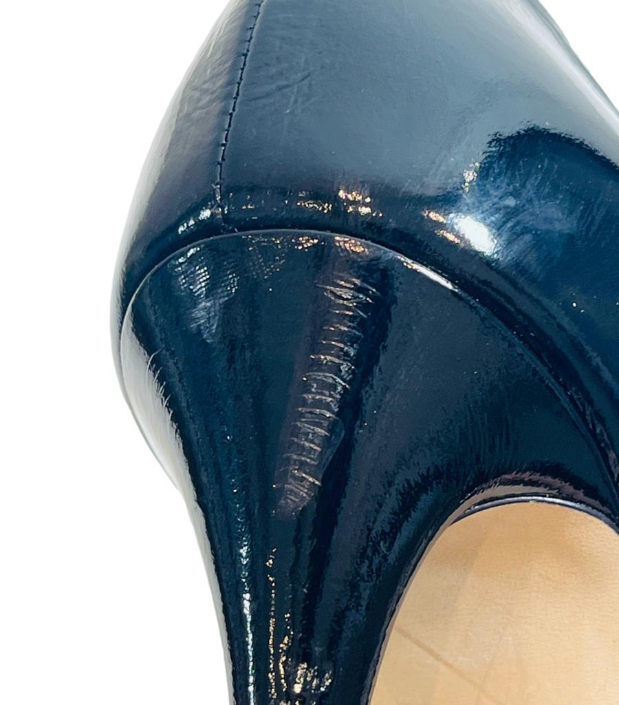 Chanel Patent Leather 'CC' Logo Heels With Pearl Detail 9