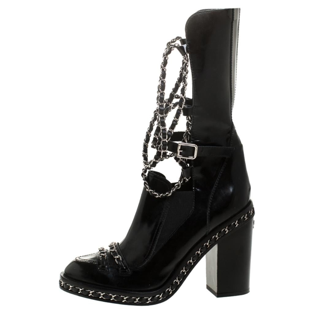 chanel chain obsession boots