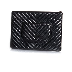 Chanel, patent leather chevron zip O case