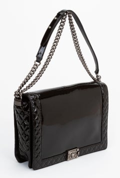 Chanel Patent Leather Maxi Boy Bag