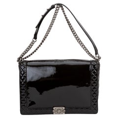 Chanel Patent Leather Maxi Boy Bag