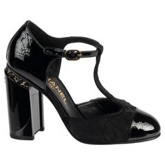 Chanel Lackleder & Ponyhaar Heels mit Absatz 36 FR