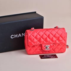 Chanel Patent Pink Mini Rectangular Single Flap Bag