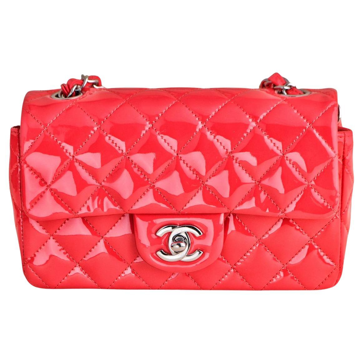 Chanel Patent Pink Mini Rectangular Single Flap Bag
