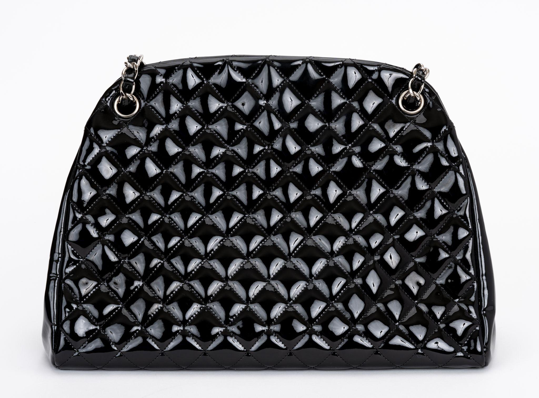 Chanel Patent Quilted Just Mademoiselle In Excellent Condition For Sale In West Hollywood, CA