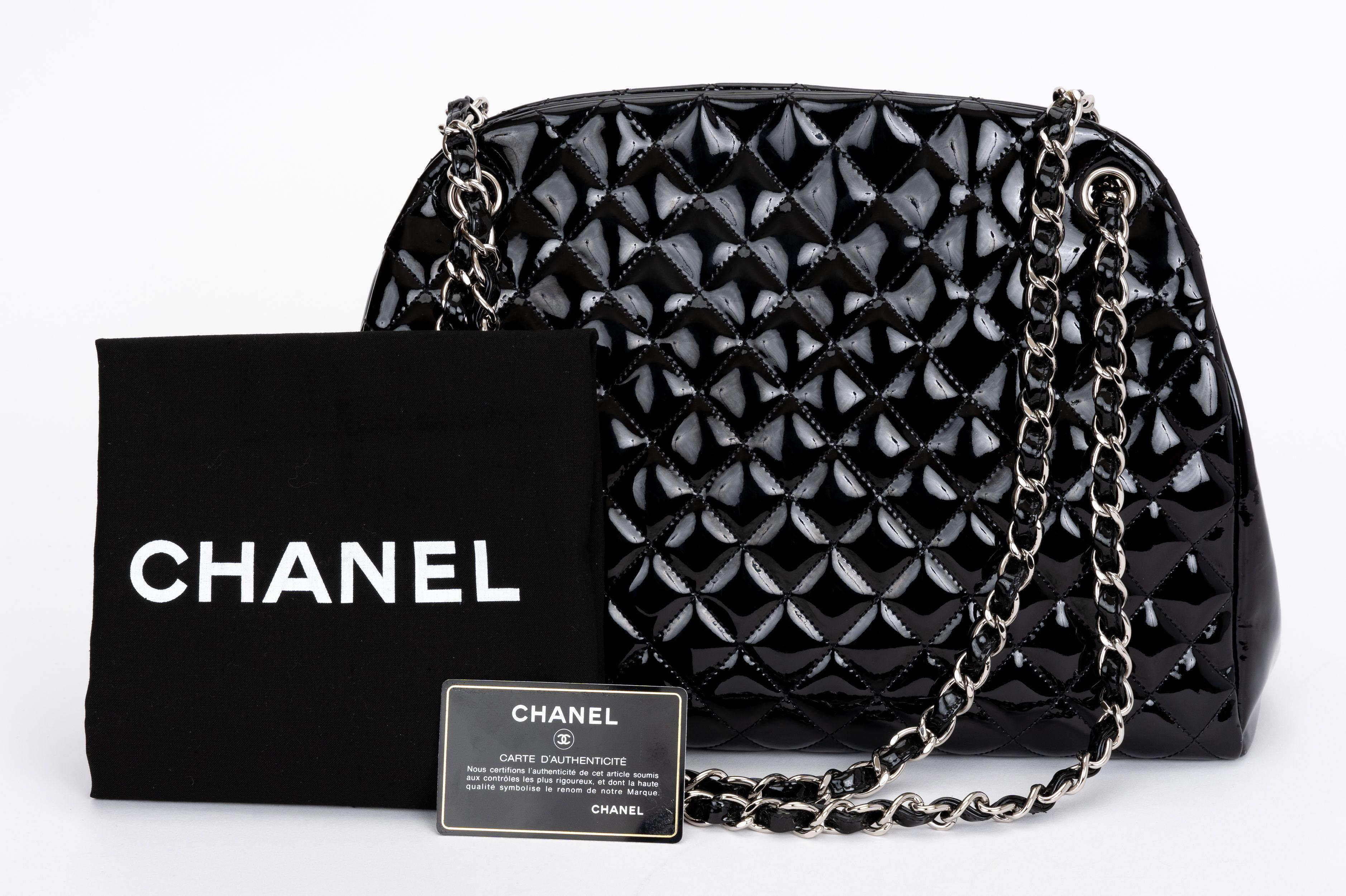 Chanel Patent Quilted Just Mademoiselle For Sale 3