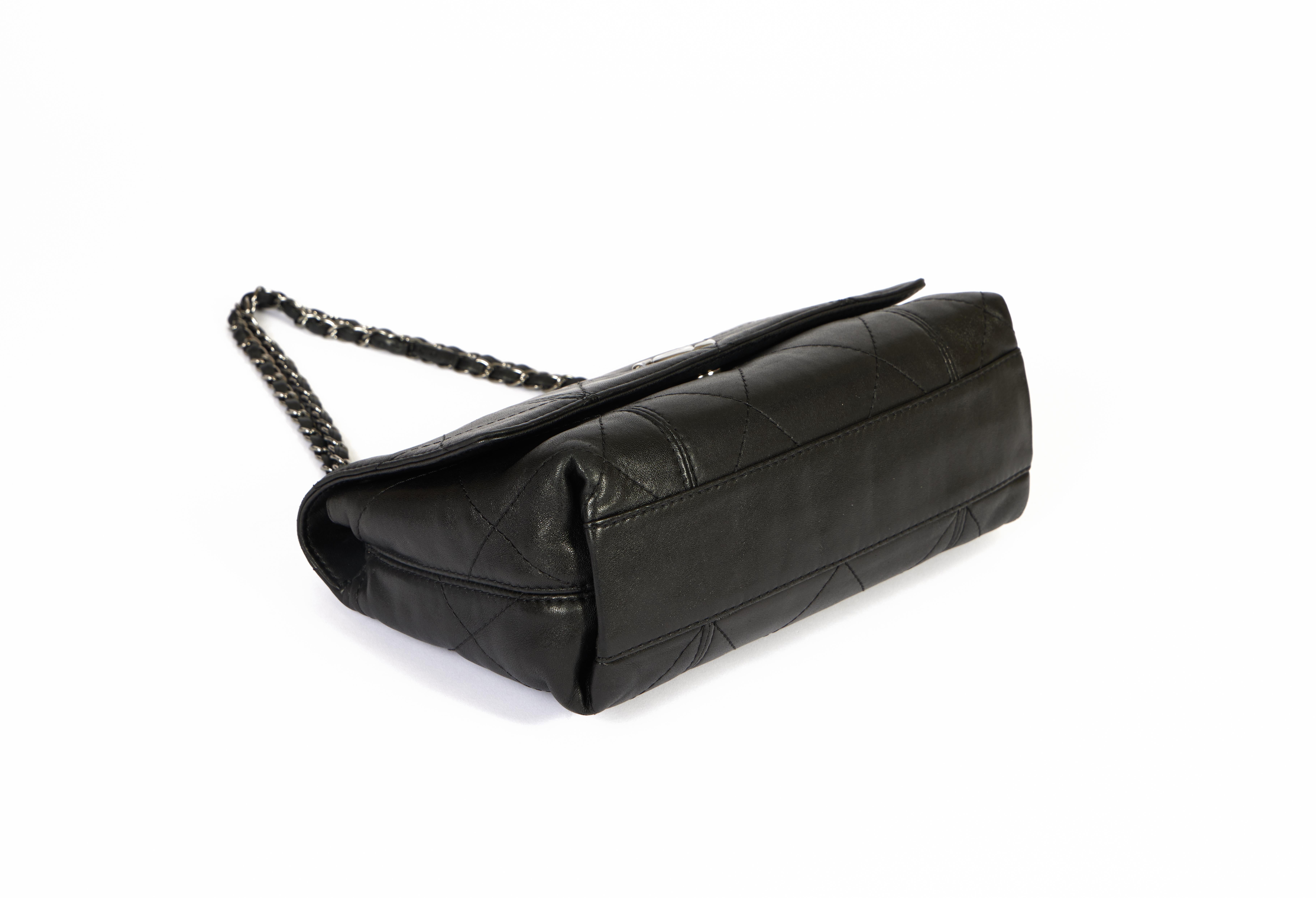 Women's Chanel Soft Black Jumbo Flap Bag