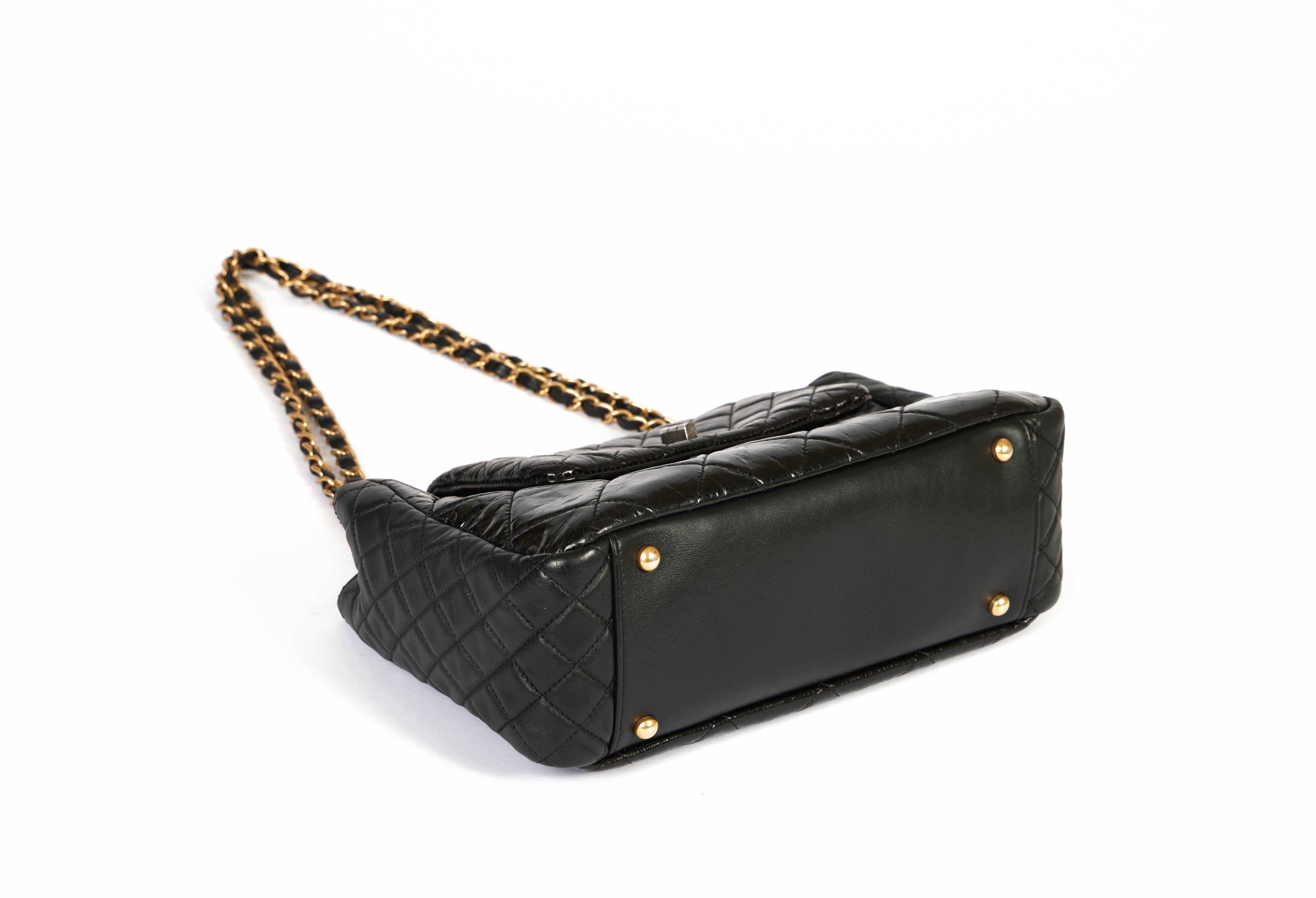 Women's Chanel Patent Reissue Black Shoulder Bag