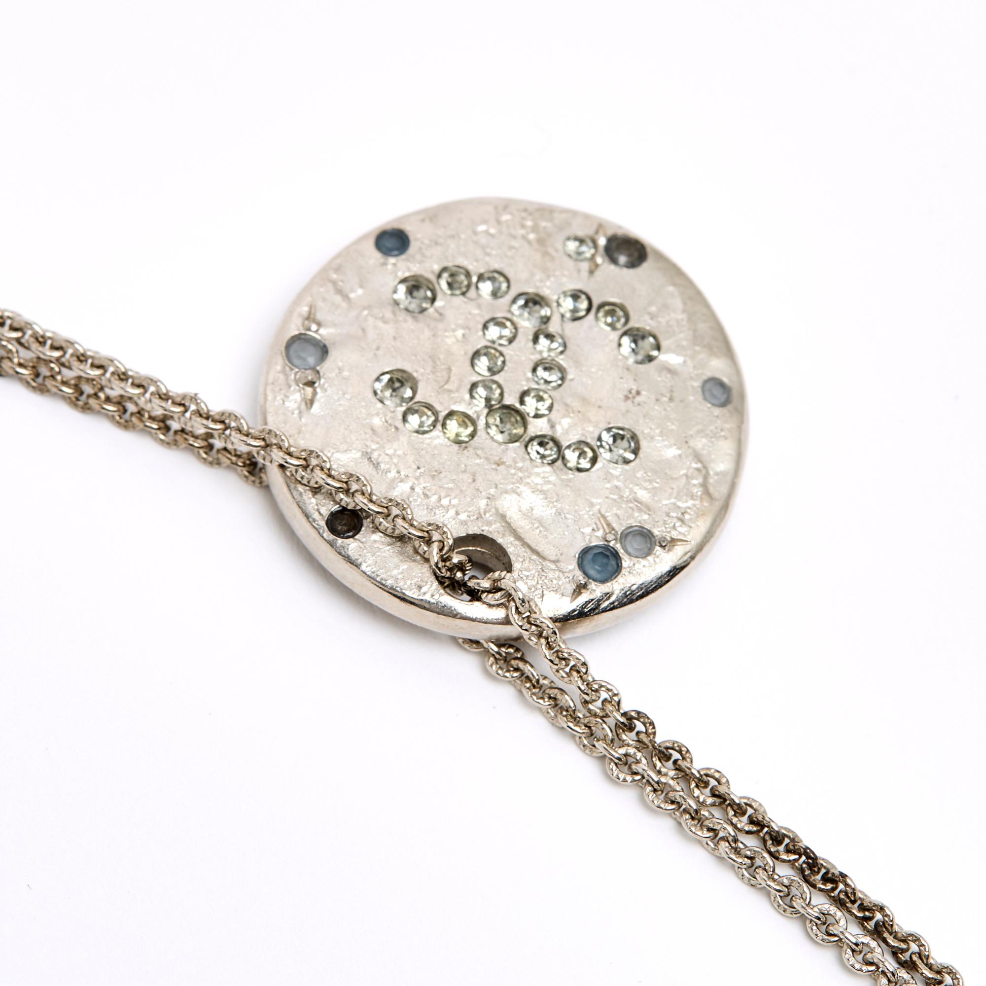Donna Chanel PE16 Collier Sautoir SS16 Monete d'argento CC Collana a filo in vendita
