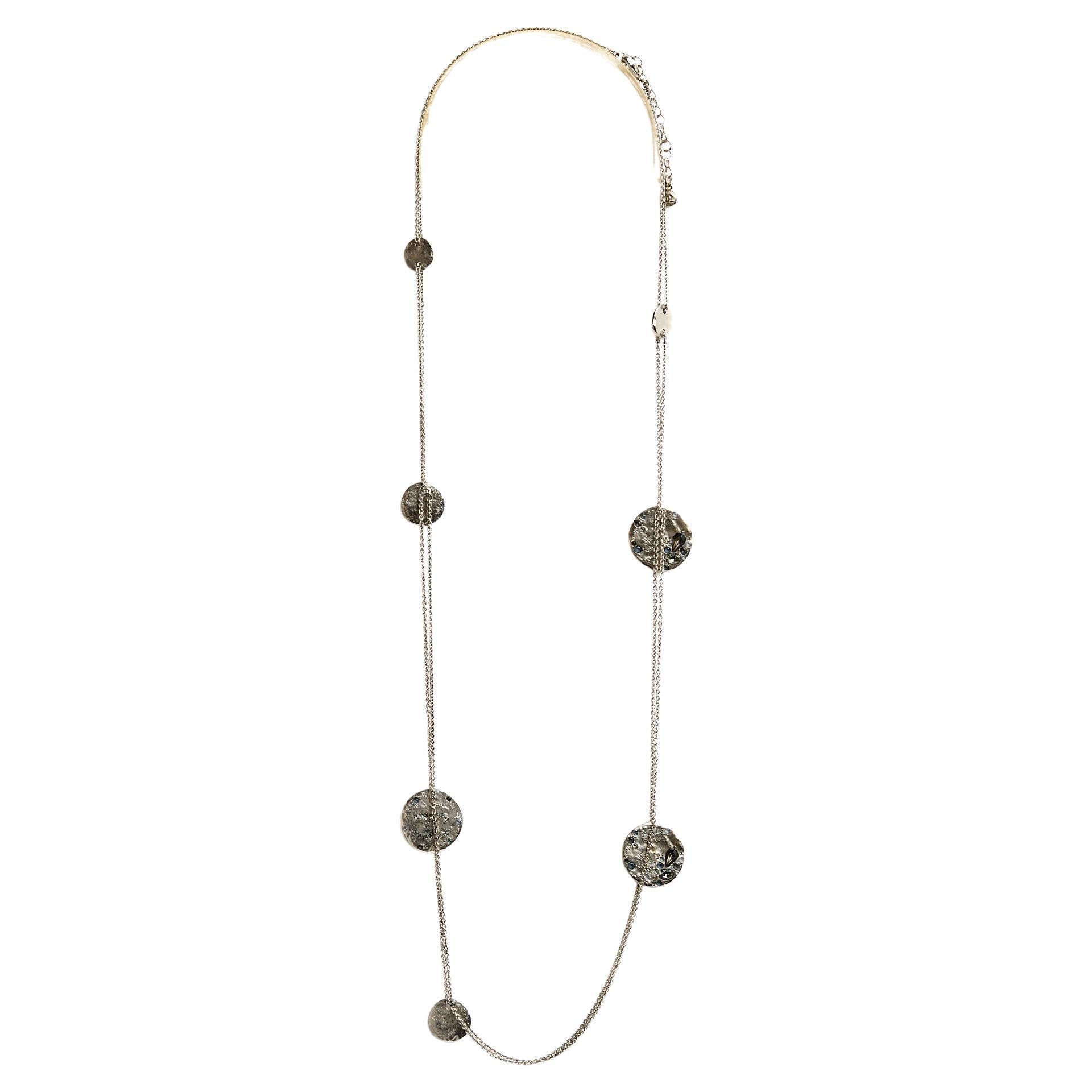 Chanel PE16 Collier Sautoir SS16 Monete d'argento CC Collana a filo in vendita
