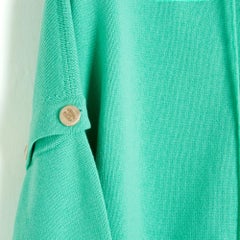 Chanel PE2022 Pull 2 en 1 FR38 Green Cashmere Convertible Hoody Sweater UK10 US8