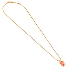 Chanel Coral Clover Long Necklace