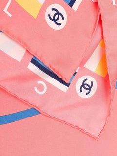 Chanel Peach 'Cruise' Silk Scarf