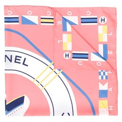 Chanel Peach 'Cruise' Silk Scarf