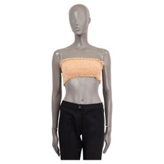 CHANEL peach & pink 2018 FRINGED BANDEAU TOP Shirt 36 XS