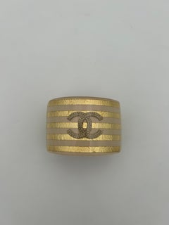 Chanel Pearl and Beige Cuff Bracelet