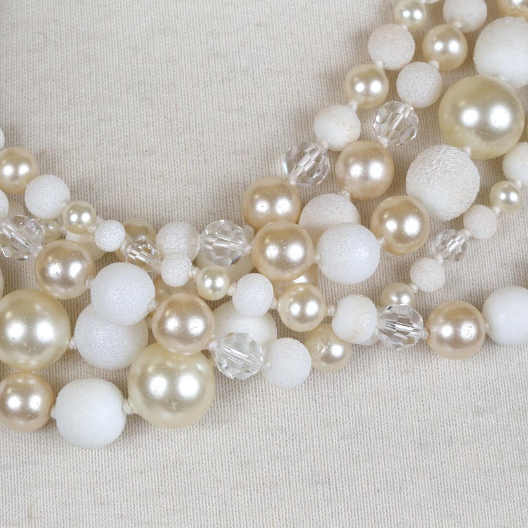 4NEN5MXCRY Mix Metal Multi Strand Choker Crystals