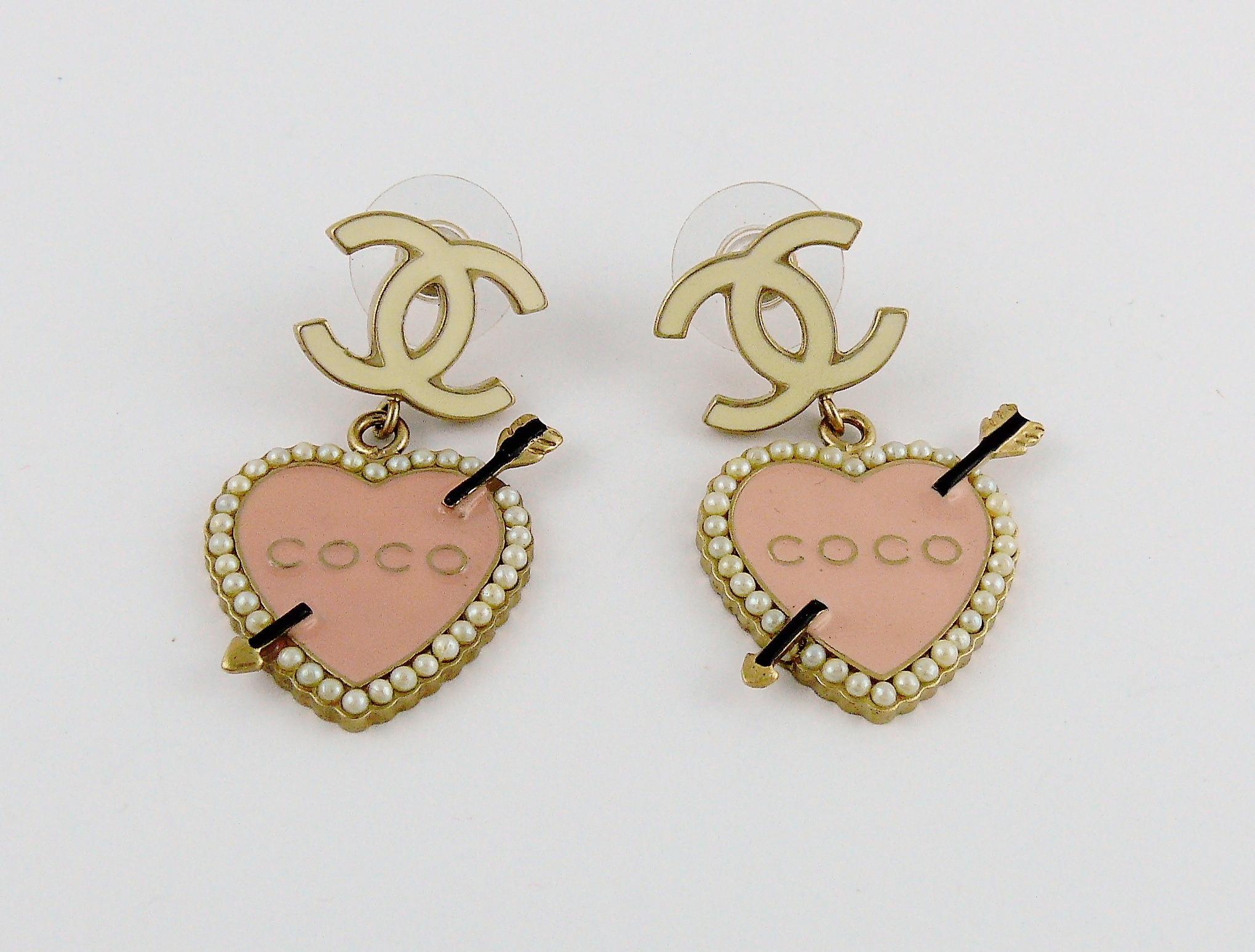 coco chanel heart earrings