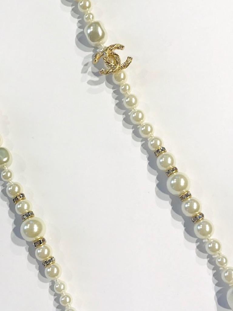 Women's Chanel Pearl and Gold Bead Long Necklace, 2018 Cruise Collection
