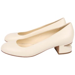 Chanel Pearl Ballerina Shoes - white