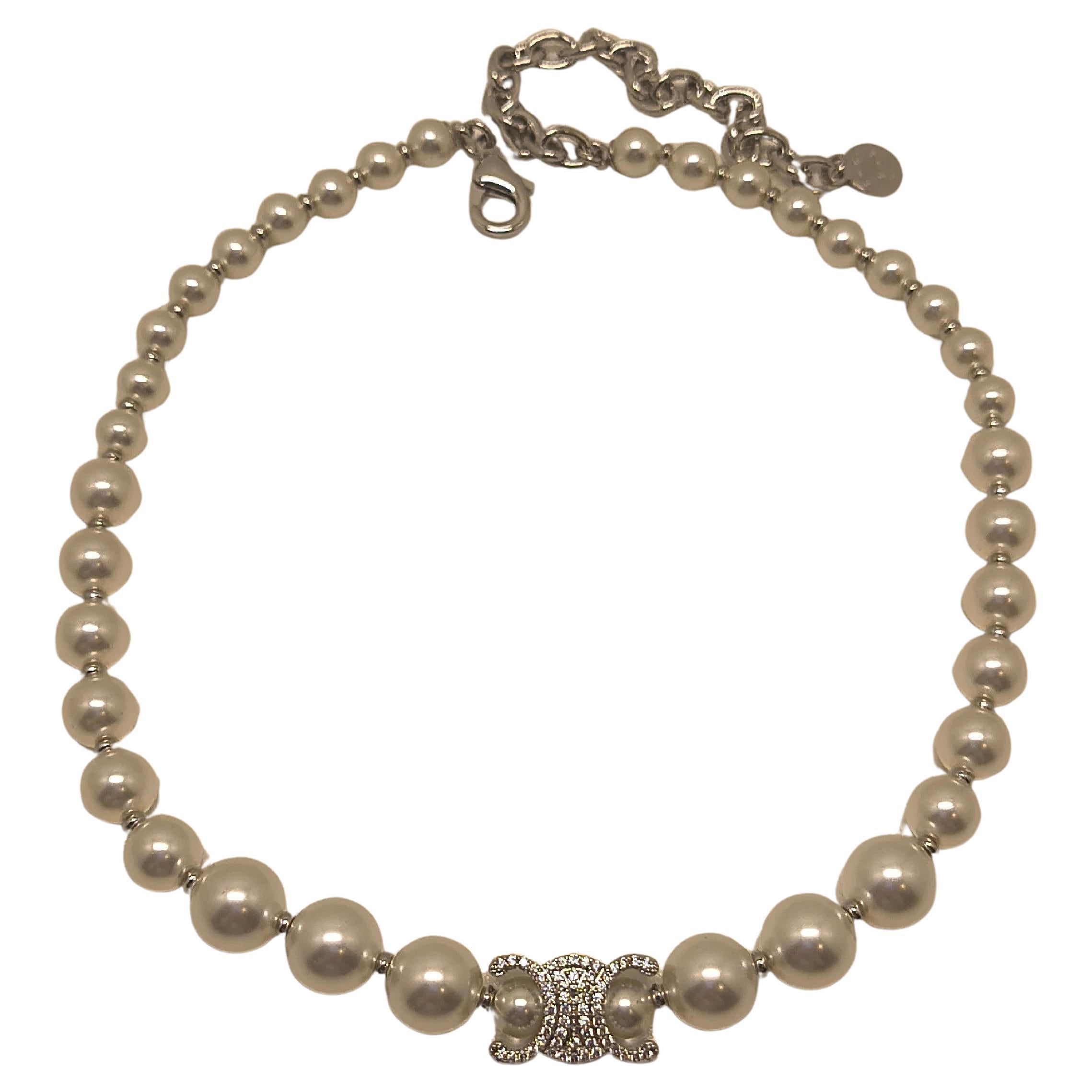 Chanel Perlen Perlen CC Logo Halskette - B25 Collection'S