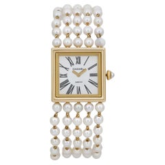 Chanel Pearl Bracelet 18K Yellow Gold White Dial Quartz Ladies Watch 217015846