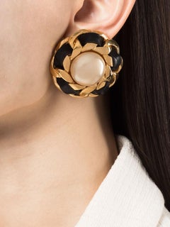 Chanel Pearl Button Earrings
