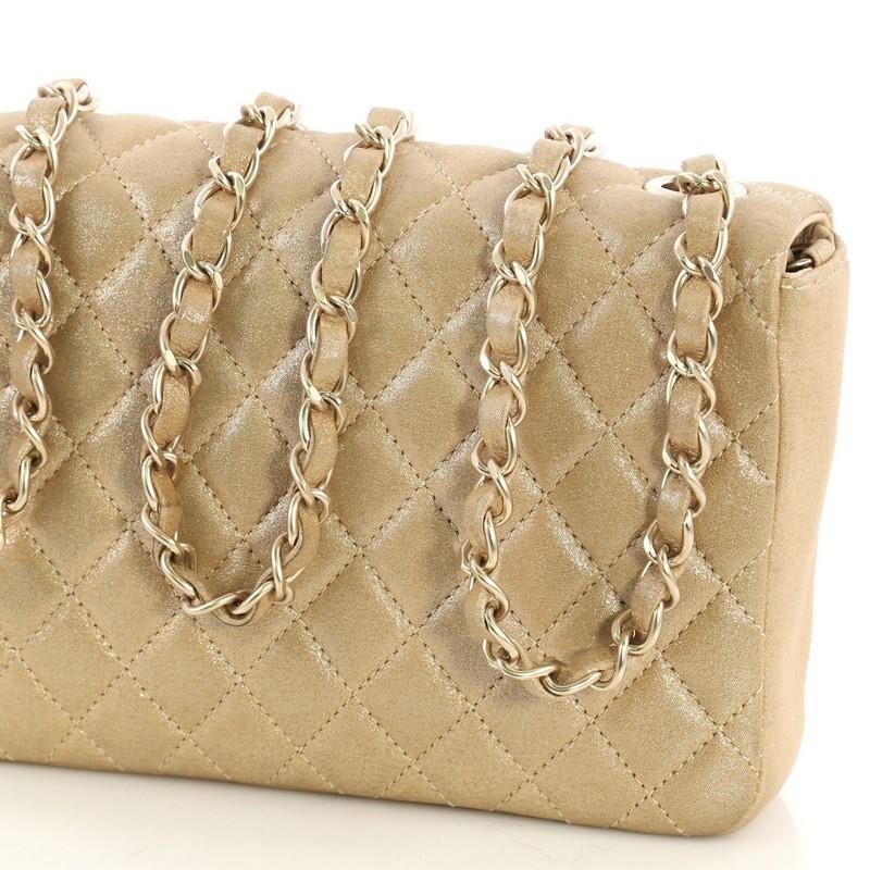 Chanel Pearl CC Crystal Flap Bag Quilted Iridescent Fabric Sma In Good Condition In NY, NY